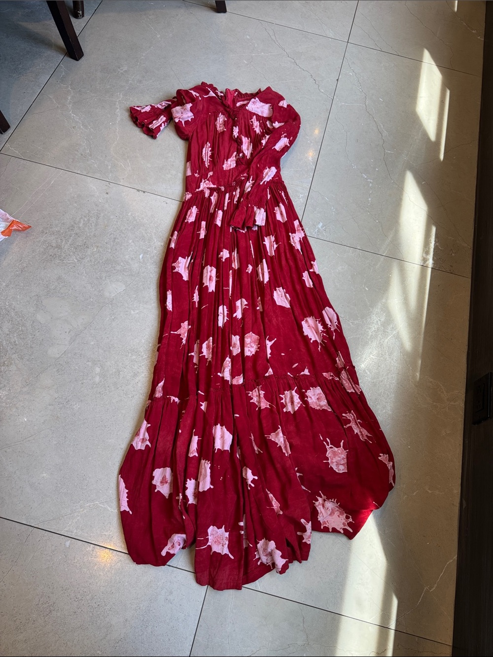 Red Floral Maxi Dress - Women